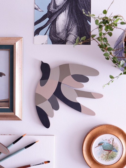 Ozdoby na ścianę Jaskółka drewniany dekor