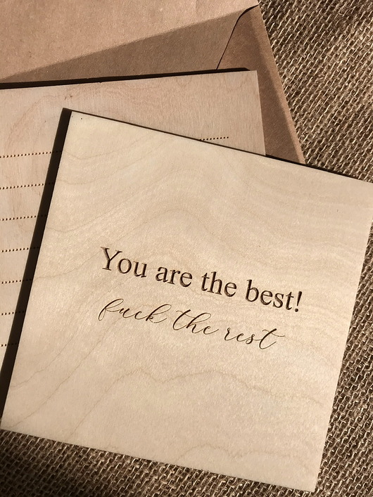Drewniana kartka urodzinowa the best I Wood