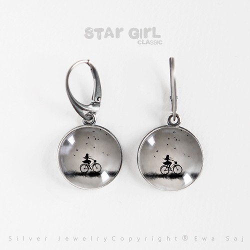 Star Girl Classic, Rower - srebrne kolczyki Ewa Saj  Silver