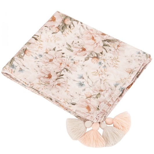 kocyki, kołderki, pościel  Otulacz bambusowy Peonie Cream 120x100cm SM PZ