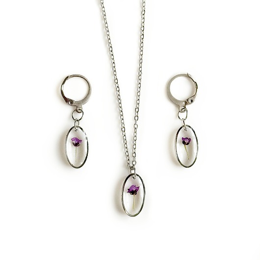 komplet biżuterii Komplet biżuterii z kwiatami