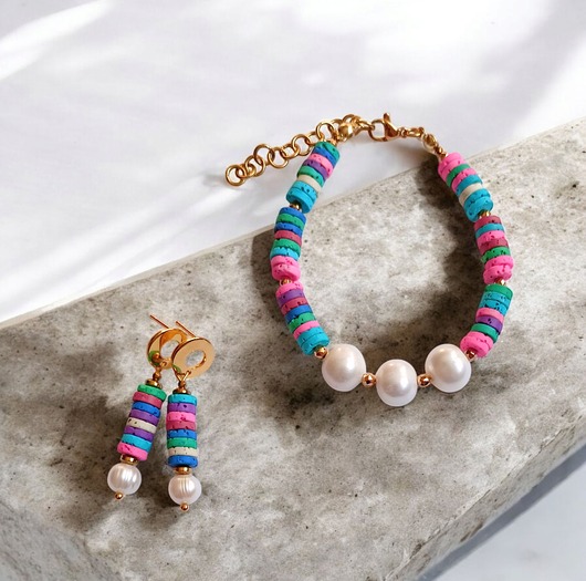 komplet biżuterii RAZEM TANIEJ! bransoletka i kolczyki SUMMER collection