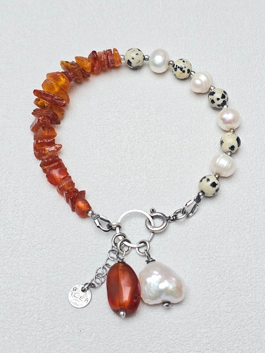 bransoletki srebrne Bransoletka Bursztynowy Gepard