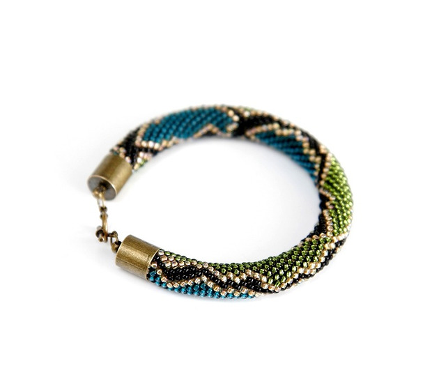 bransoletki ze szkła Bransoletka koralikowa Snake z koralików