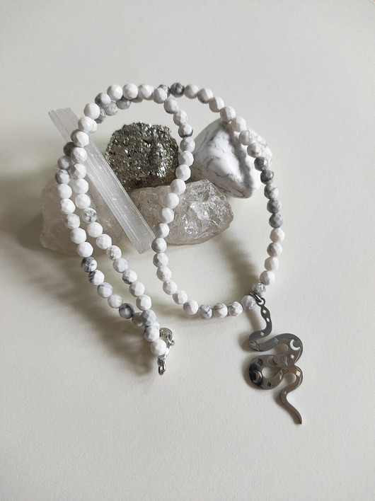 chokery Krótki naszyjnik howlit wąż choker