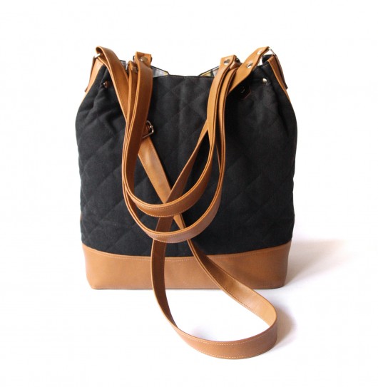torebka midi h30 -eco camel&pik black- elfagado
