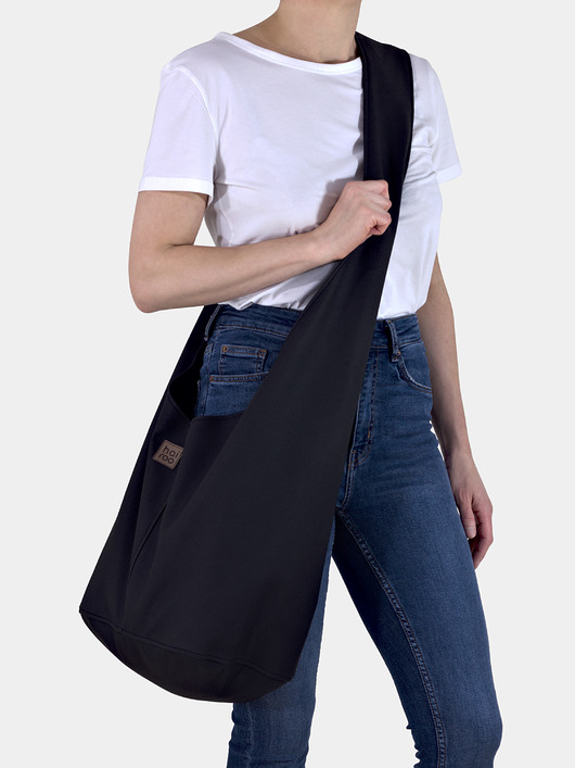 Czarna torba hobo w stylu boho / vegan hairoo