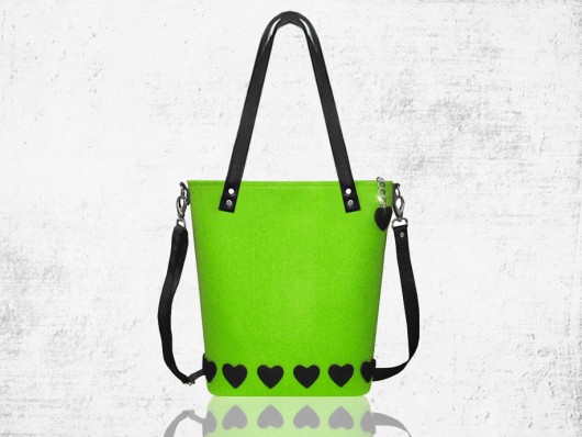 Limonkowa torba z filcu modeMania