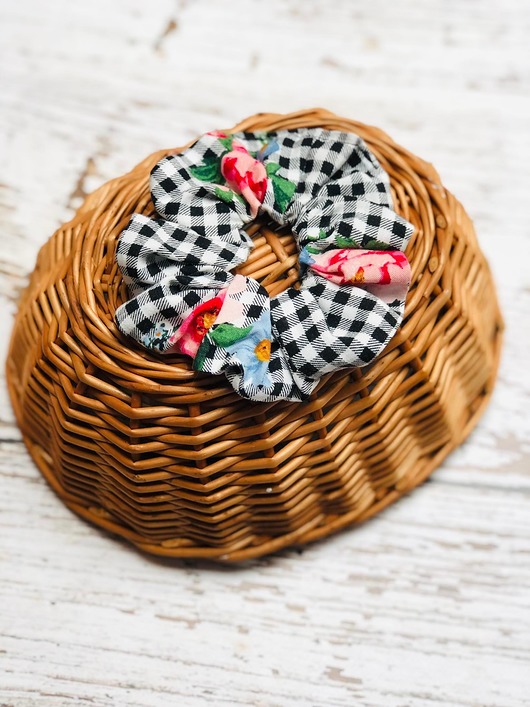 gumki do włosów Pela' SCRUNCHIE Claire  w kratkę