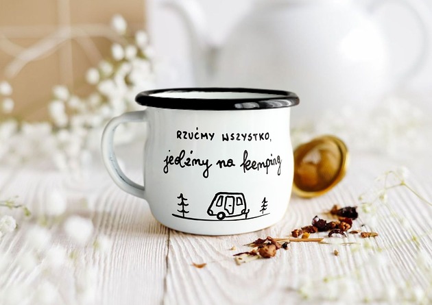 kubki Kubek Emaliowany Jedźmy na Kemping!