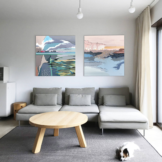 2 obrazy na płótnach 100 x 100 cm Beata Jarecka