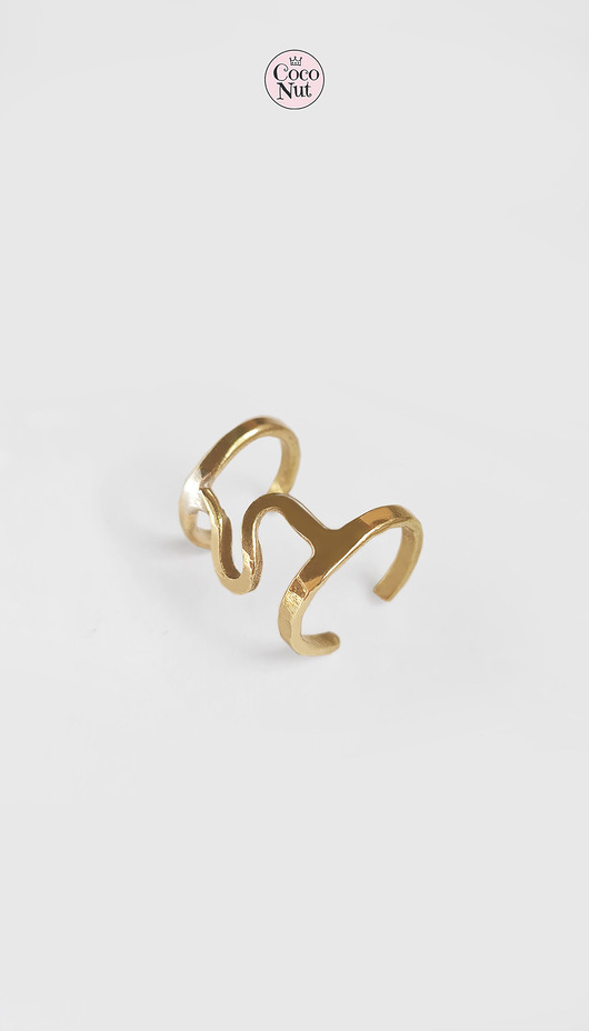 nausznice Podwójna nausznica SNAKE złocona na środek ucha