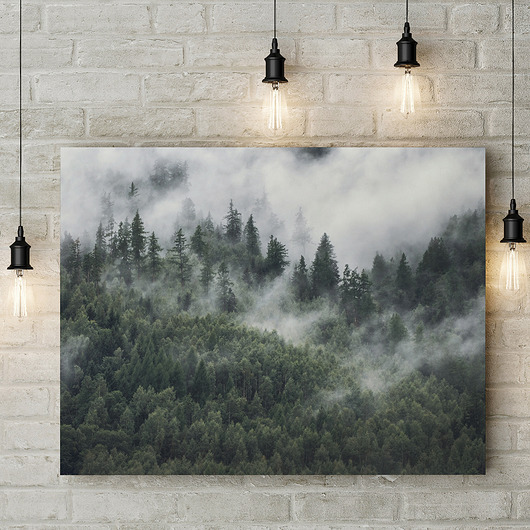 obrazy Obraz Las We Mgle120 x 90 cm Wydruk na płótnie