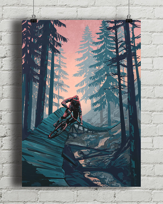 plakaty Ekstremalne kolarstwo górskie Enduro - plakat rowerowy MTB
