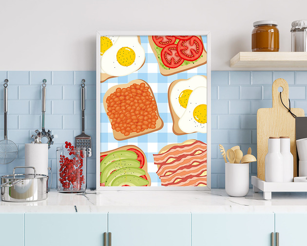 plakaty Plakat Idealne śniadanie na talerzu 2