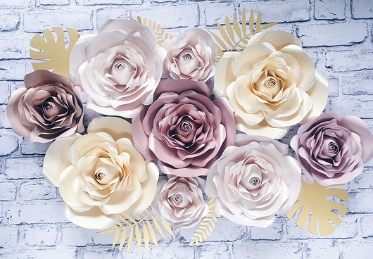 Duże kwiaty ROSE GOLD 3D - róże na ścianę So cute So lovely