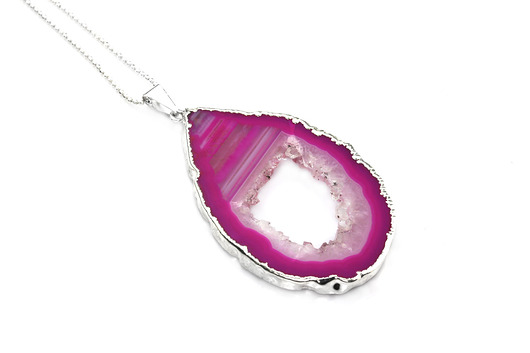 Colare Plaster Geody Agatu srebro Brazi Druse Jewelry