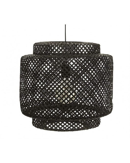 lampy wiszące Lampa Wisząca Bambusowa Natur Czarna