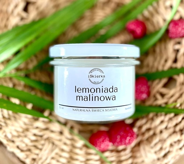 świece zapachowe LEMONIADA MALINOWA  świeca sojowa 235 ml