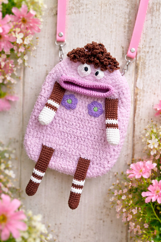 torebki, worki i plecaki dziecięce Torebka szydełkowa Monster na telefon