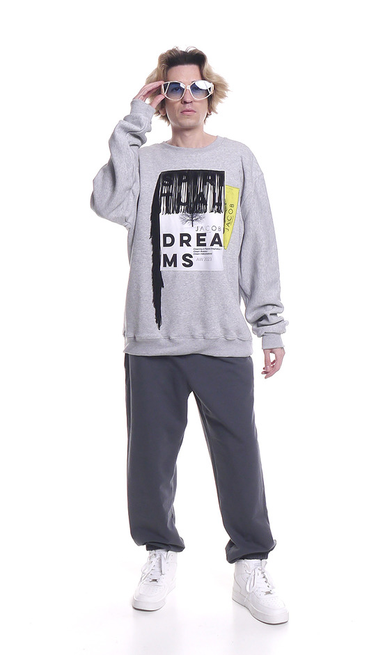 bluzy męskie Bluza oversized z naszywką Spiritual Dreams