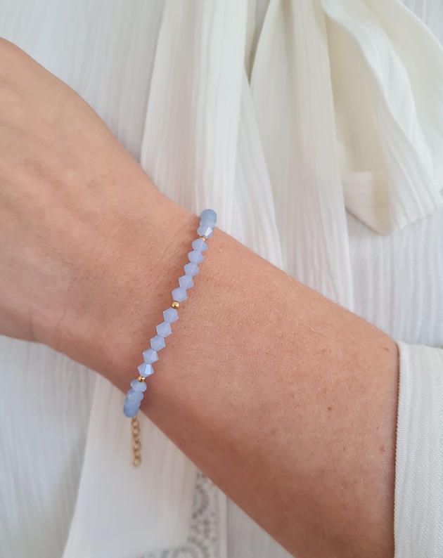 bransoletki - inne Kryształki Swarovski bransoletka niebieska