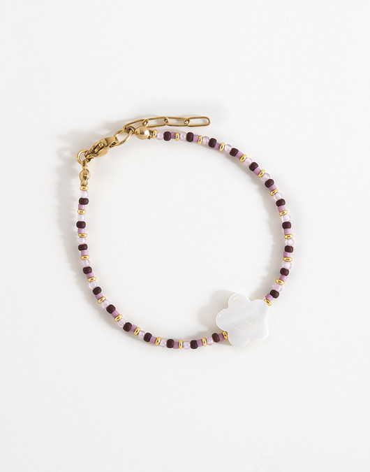 bransoletki - inne Pastelowa bransoletka z kwiatkiem