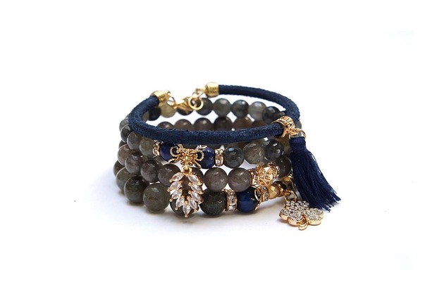 bransoletki z kamieni naturalnych Dark blue and grey vol. 12 - set /26.09.24/