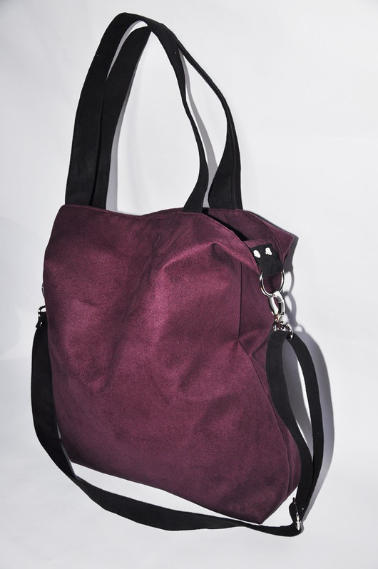 TORBA HOBO XXL - oberżyna, czarny PRACOWNIA 166