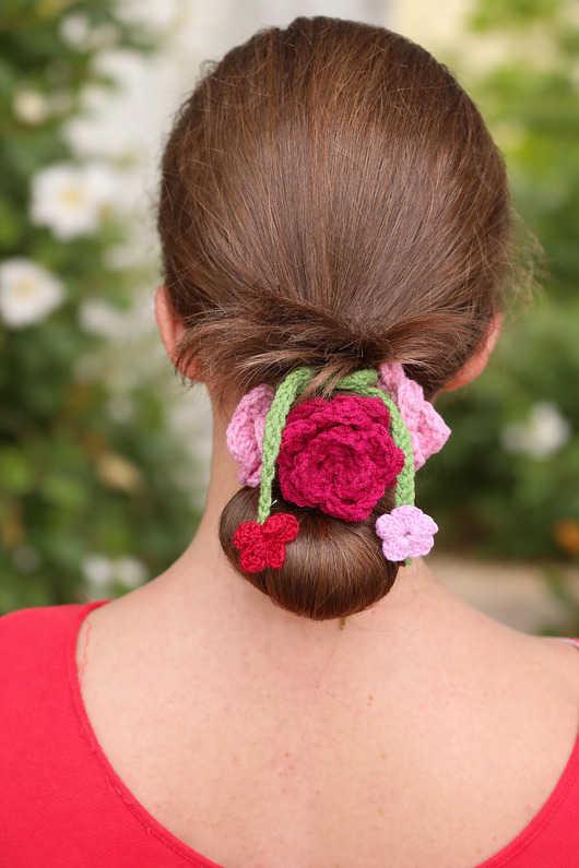dziewczynka - inne Różana ozdoba do włosów