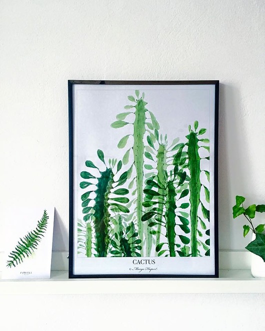 cactus plakat/poster, wydruk cyfrowy Margo Hupert