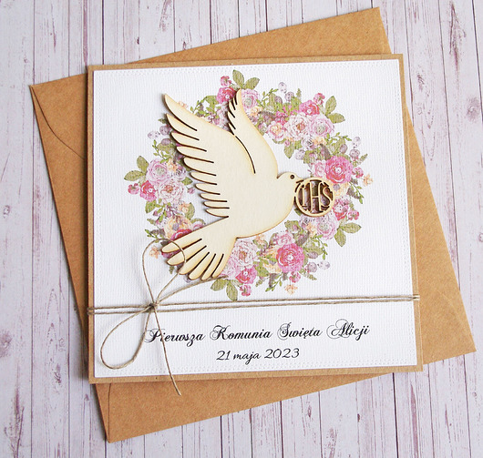 kartki na komunię Kartka, PERSONALIZACJA : I Komunia Święta