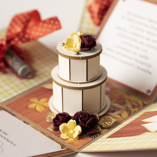 kartki scrapbooking Pamiątka ślubu, exploding box, kartka 3d na wesele