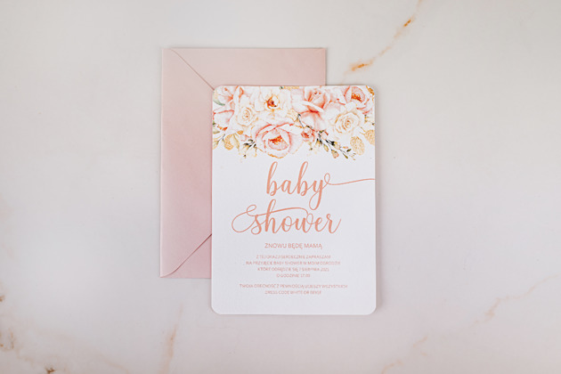 kartki okolicznościowe - wydruki Baby shower - zaproszenie dla gości