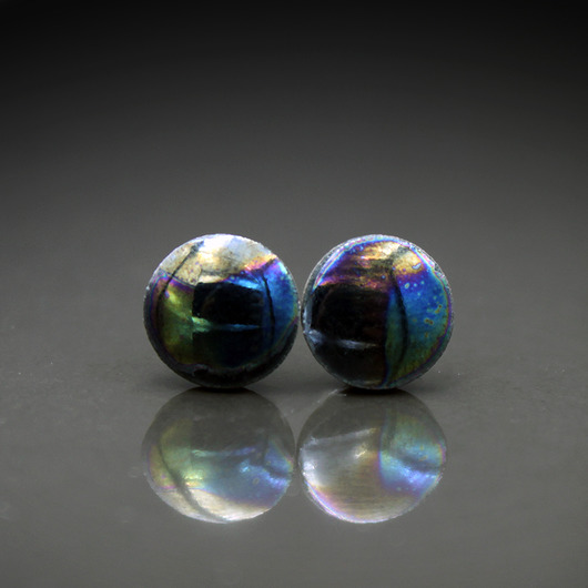 kolczyki ceramiczne Mini Pochmurne 6mm/stal chirurgiczna/