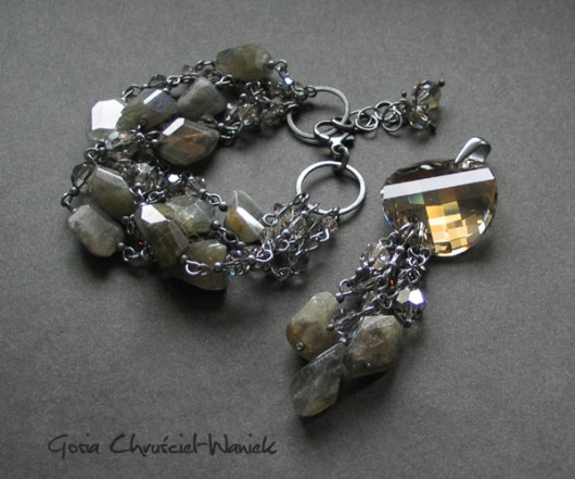 Magiczne labradoryty i kryształ Swarovski Gosia Chruściel-Waniek