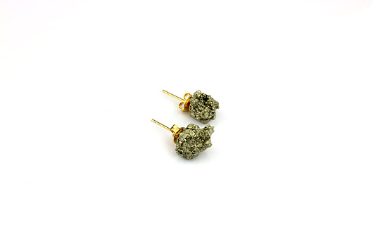 kolczyki z kamieniami Kolczyki Brazi Earrings Piryt 