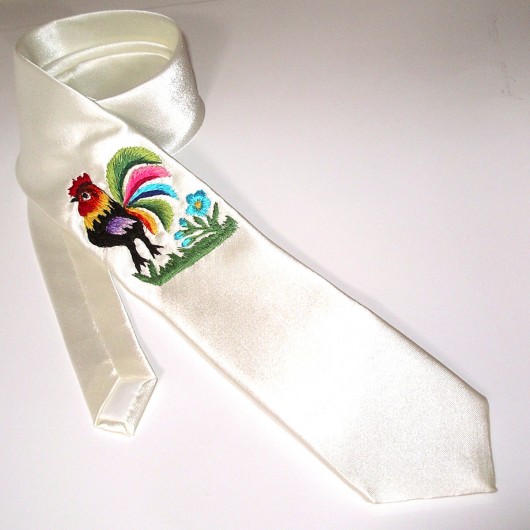 HisTie (rooster embroidery motive) na ludowo