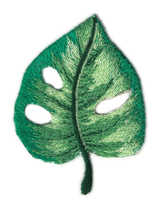 naszywki na ubrania Naszywka naprasowanka MONSTERA ZIELONA termoprzylepna haft 5,5x7,5cm