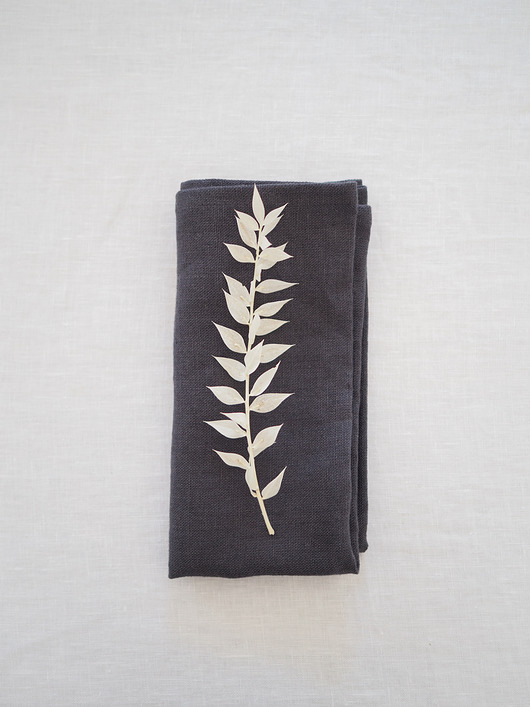 obrusy i serwetki Serwetka Lniana Heavy Linen Charcoal