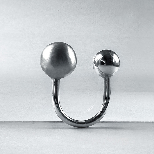 pierścionki srebrne Regulowany pierścionek z kulkami 14 mm i 10 mm