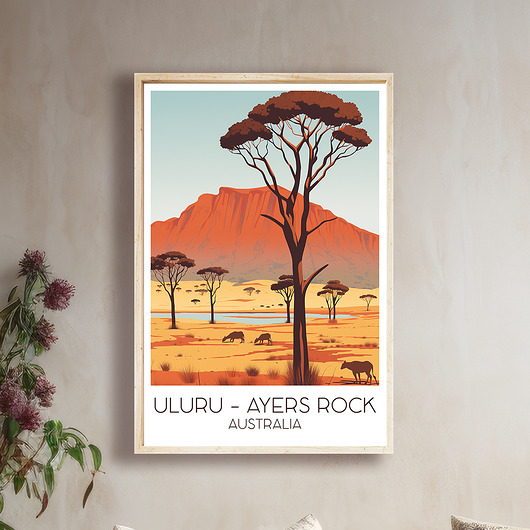 plakaty Australia - Uluru, Ayers Rock - Plakat, pamiątka dla podróżnika