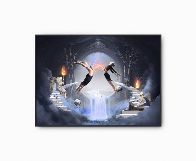 plakaty Surrealistyczny Plakat "The Law of Attraction" Kolaż