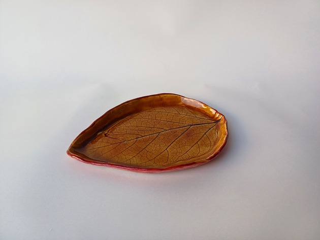 pojemniki na biżuterię Podstawka ceramiczna liść