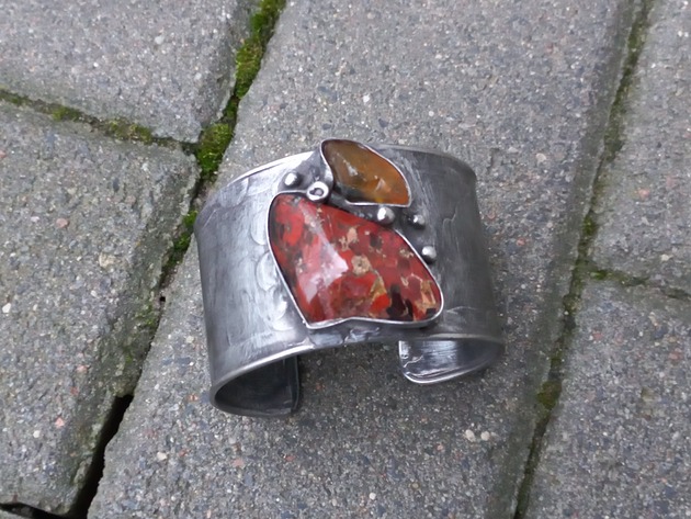 bransoletki wire wrapping Jesienna aura - bransoletka regulowana