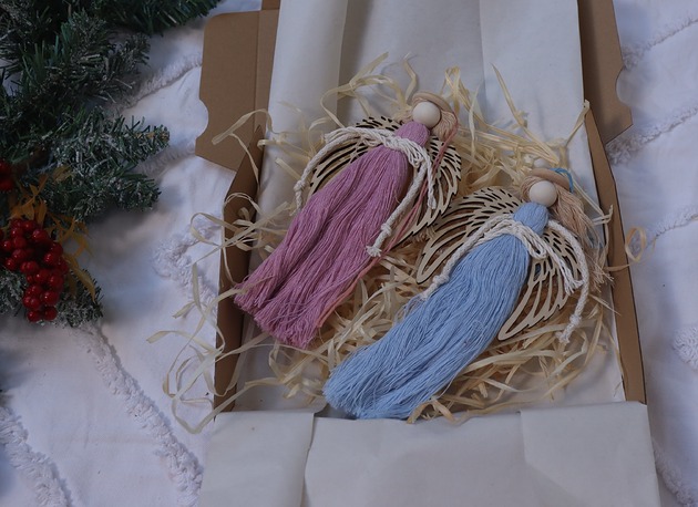 dekoracje świąteczne Ozdoba Bożonarodzeniowa - Zestaw dwóch aniołów