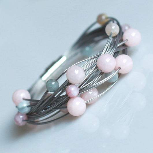 bransoletki z kamieni naturalnych Bransoleta Morganit 2