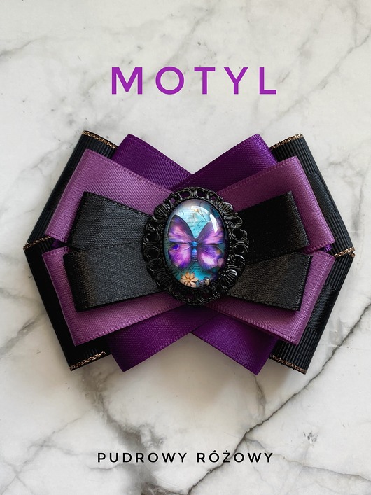 broszki Kolekcja MOTYL, motylek zamknięty pod kaboszonem NEW