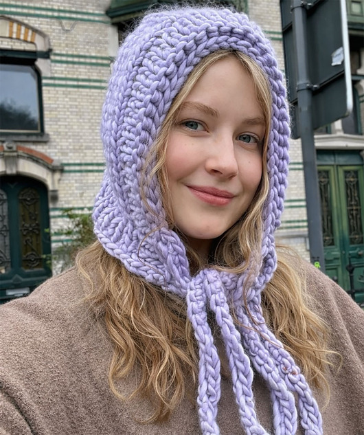 czapki damskie BONBON balaclava x bonnet violet babe