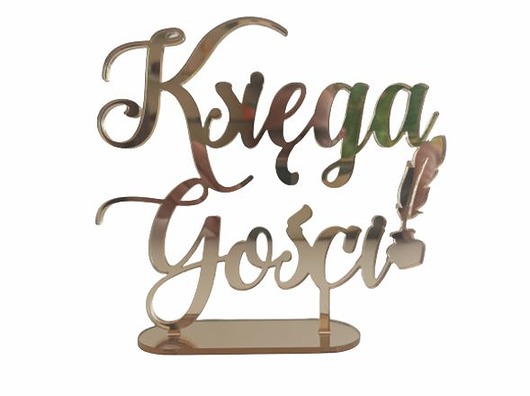 dodatki ślubne Napis na podstawce Księga Gości ślub wesele